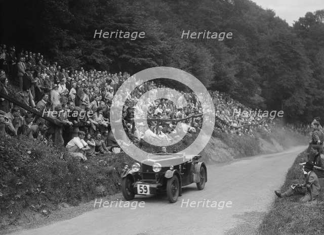 Morris special of Barbara Skinner at the MAC Shelsley Walsh Hill Climb, Worcestershire, 1932. Artist: Bill Brunell.