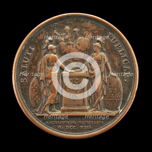 Allegory of Public Health, Safety, and Welfare [reverse], c. 1713. Creator: Jean Mauger.