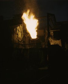 A scene in a steel mill, Republic Steel Mill, Youngstown, Ohio, 1941. Creator: Alfred T Palmer.