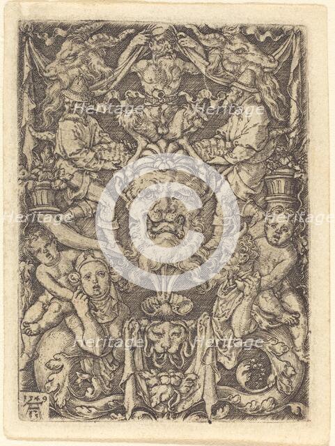 Ornament with Mask, 1549. Creator: Heinrich Aldegrever.