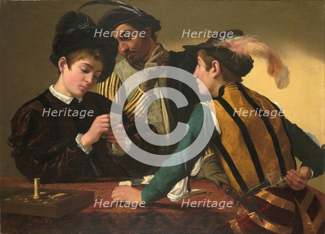 The Cardsharps. Artist: Caravaggio, Michelangelo (1571-1610)