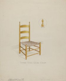 Shaker Three Slat Chair, 1935/1942. Creator: Alfred H. Smith.