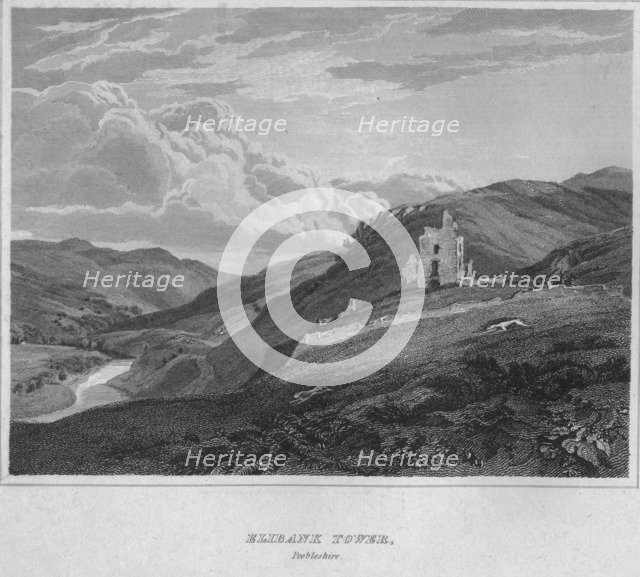 'Elibank Tower, Peeblesshire', 1814. Artist: John Greig.