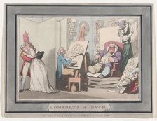Comforts of Bath, Plate 6, January 6, 1798., January 6, 1798. Creator: Thomas Rowlandson.