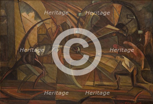 Fencing Match, c1919. Creator: Leon Chwistek.