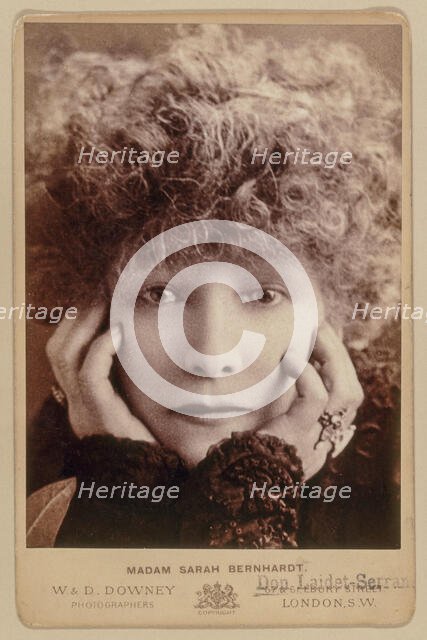 Portrait of Sarah Bernhardt (1844-1923). Creator: Photo studio W. & D. Downey, London  .