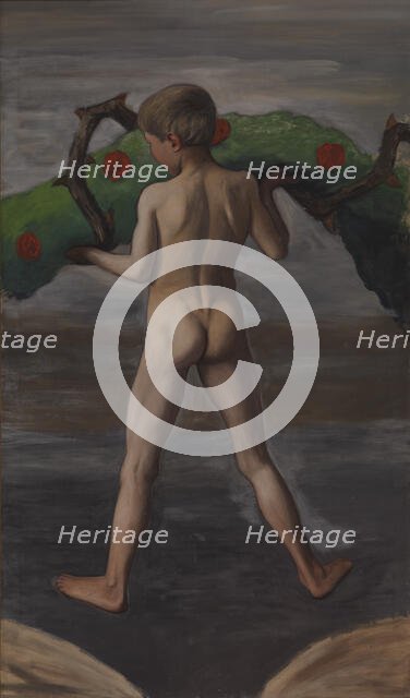 Boy Carrying the Garland of Life, 1905. Creator: Hugo Simberg.