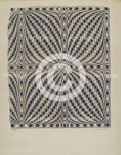 Handwoven Coverlet, 1936. Creator: Howard H. Sherman.