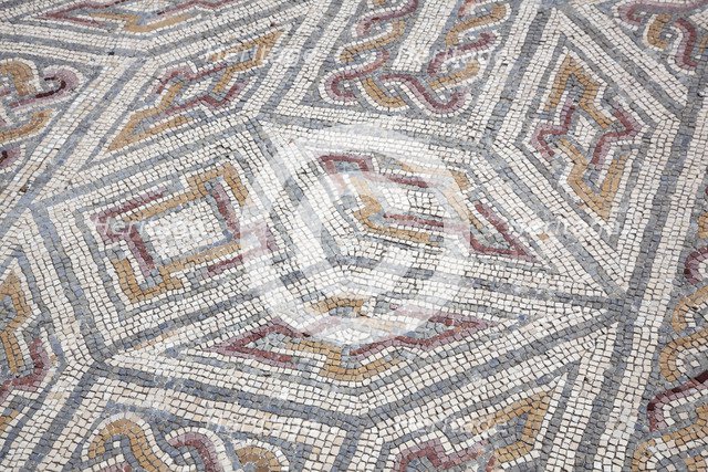 A mosaic floor in the House of the Swastika Cross, Conimbriga, Portugal, 2009. Artist: Samuel Magal
