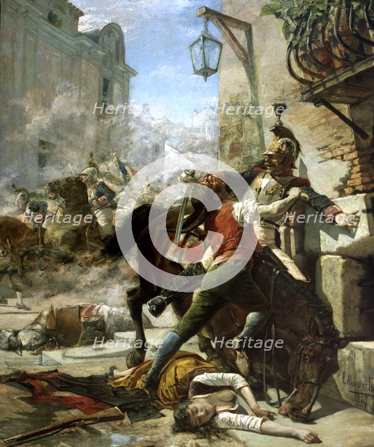 Malasaña and daughter fighting against the French on May 2, 1808. Oil, 1887.