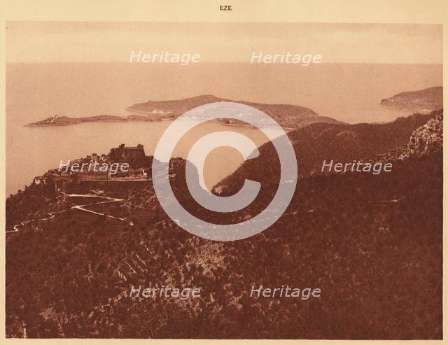 'Panorama and Cap Ferrat seen from the Grande Corniche, Eze', 1930. Creator: Unknown.