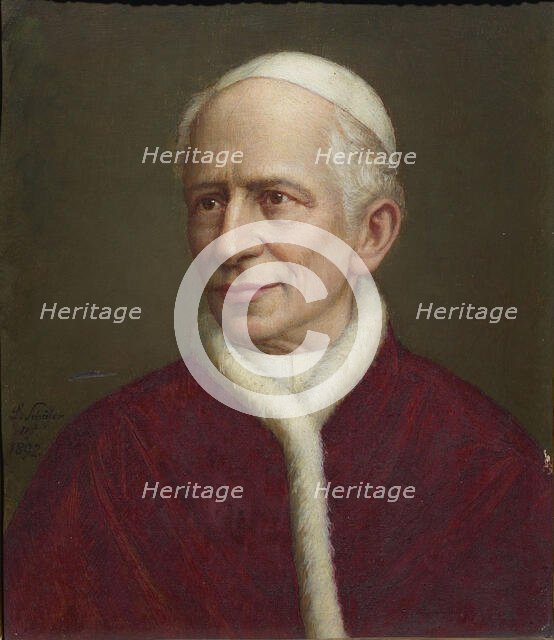 Portrait of the Pope Leo XIII (1810-1903), 1892. Creator: Schäfer, Laurenz (1840-1904).