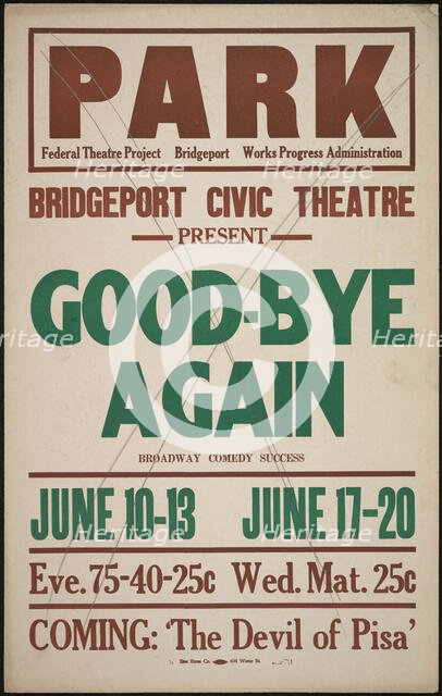 Good-bye Again, Bridgeport, CT, [193-]. Creator: Unknown.