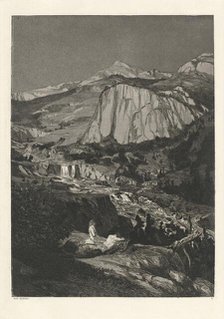 Moonlit Night (Mondnacht): pl. 4, published 1881. Creator: Max Klinger.