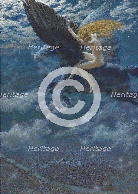 Dream Idyll (A Valkyrie), c. 1902. Artist: Hughes, Edward Robert (1851-1914)