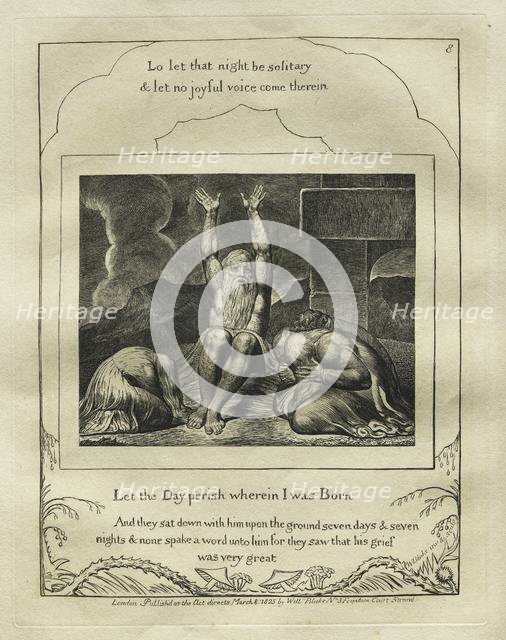 The Book of Job: Pl. 8, Let the Day perish wherein I was Born, 1825. Creator: William Blake (British, 1757-1827).