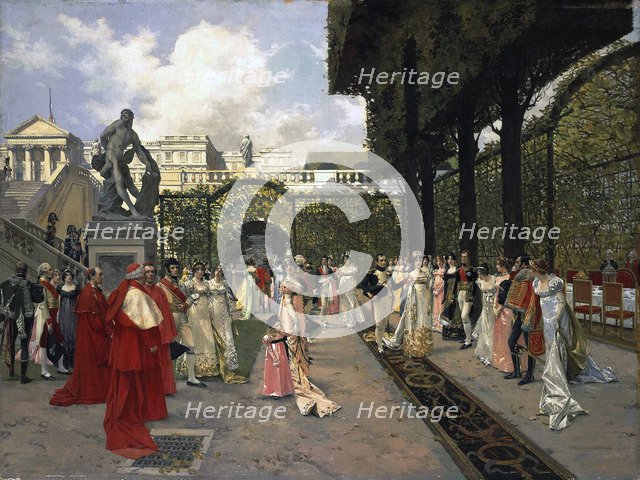 Napoleon I and the King of Rome at Saint-Cloud in 1811', 1896. Creator: Flameng, François (1856-1923).