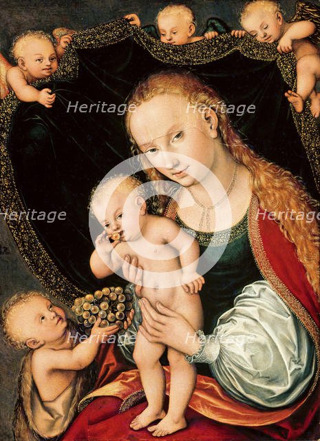 Madonna and Child with the Young John the Baptist, after 1537. Creator: Cranach, Lucas, the Elder (1472-1553).
