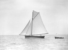 The cutter 'Jammie' under sail, 1911. Creator: Kirk & Sons of Cowes.