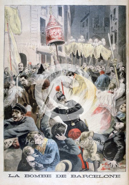 A bomb in Barcelona, 1896. Artist: F Meaulle