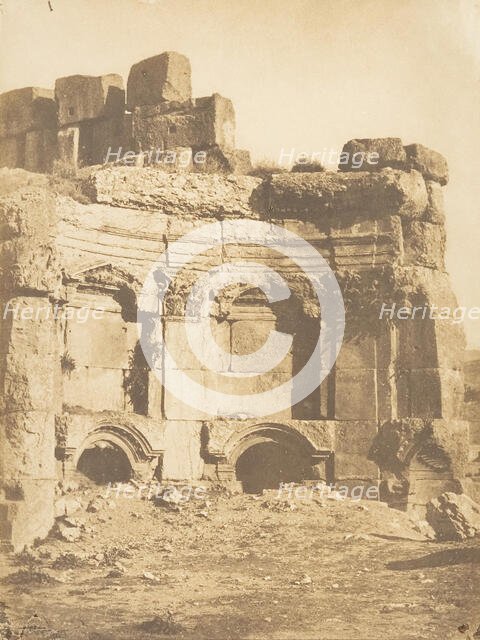 Hémicycle de l'enceinte des Temples, à Baâlbek, September 15, 1850. Creator: Maxime du Camp.