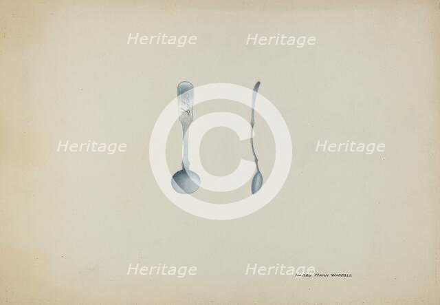 Silver Salt Spoon, c. 1937. Creator: Harry Mann Waddell.