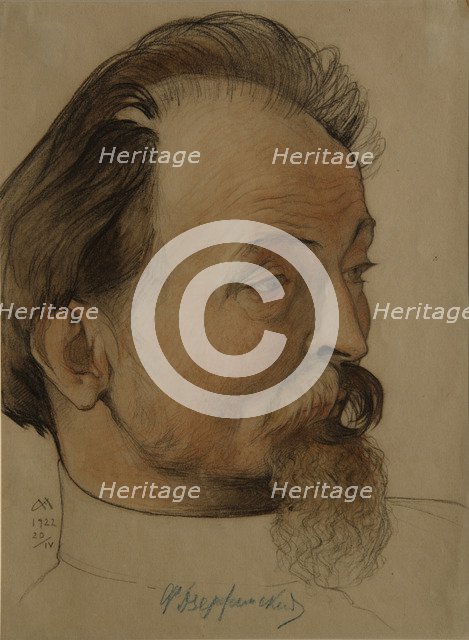 Portrait of the politician Felix E. Dzerzhinsky (1877-1926), the chairman of Cheka, 1922. Artist: Andreev, Nikolai Andreevich (1873-1932)