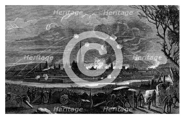 The bombardment of Strasburg, France, 1875. Artist: Unknown