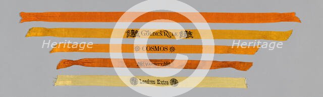 Five Cigar Ribbons, United States, 1880s. Creator: Unknown.