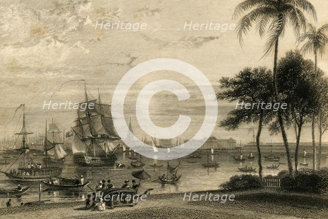 'Calcutta, from Garden house reach', 1835. Creator: William Daniell.