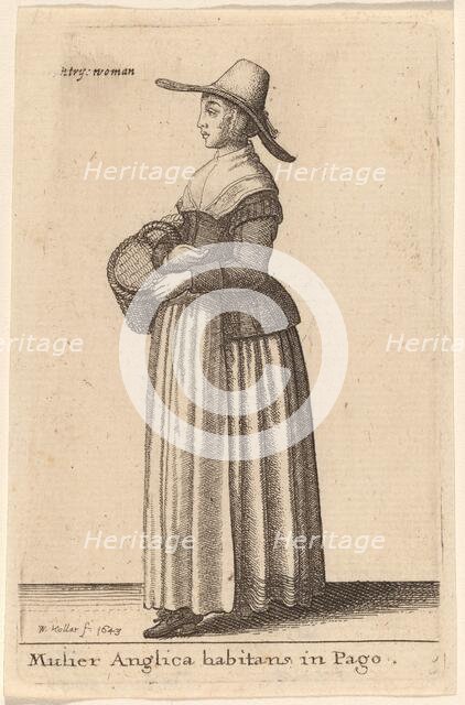 Mulier Anglica Habitans in Pago, 1643. Creator: Wenceslaus Hollar.