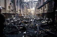 Fire damage at St George's Hall, Windsor Castle, Windsor, Berkshire, 1992. Artist: Unknown