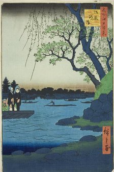 Oumayagashi, from the series "One Hundred Famous Views of Edo (Meisho Edo hyakkei)", 1857. Creator: Ando Hiroshige.