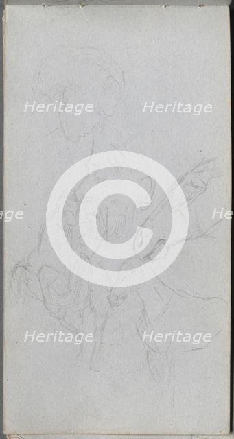 Sketchbook, page 90: Study of Horses, Profiles. Creator: Ernest Meissonier (French, 1815-1891).