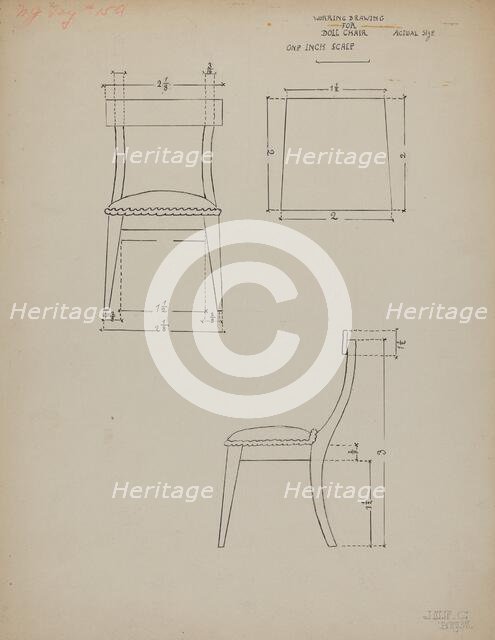 Doll Chair, c. 1936. Creator: Julie C Brush.