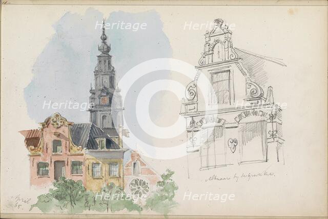 Tower of the Zuiderkerk in Amsterdam, building near the Grote Kerk in Alkmaar, 1865. Creator: Isaac Gosschalk.