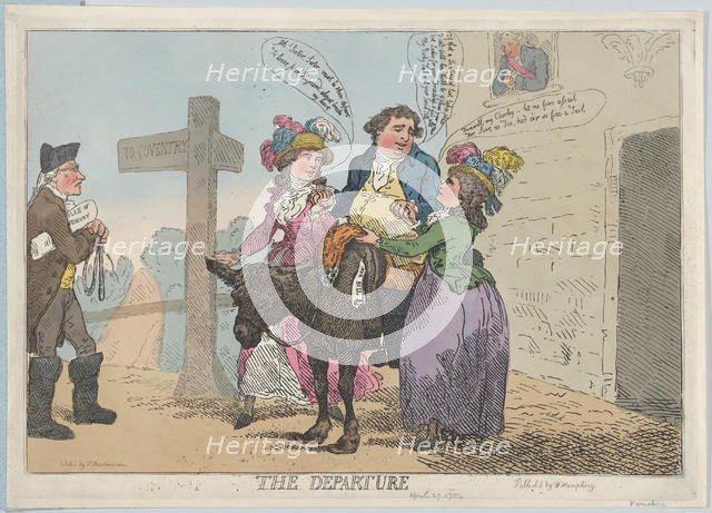 The Departure, April 29, 1784., April 29, 1784. Creator: Thomas Rowlandson.
