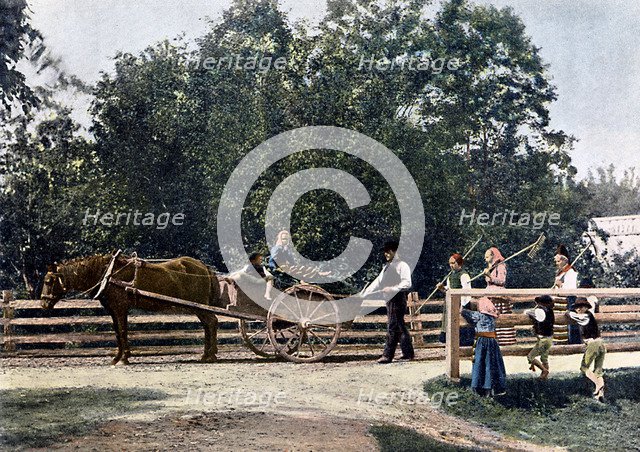 Peasants at the end of the harvest, Sweden, c1890. Artist: L Boulanger