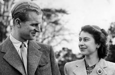 Thumbnail image of Princess Elizabeth and the Duke of Edinburgh, Broadlands, Romsey, Hampshire, 1947. Artist: Unknown