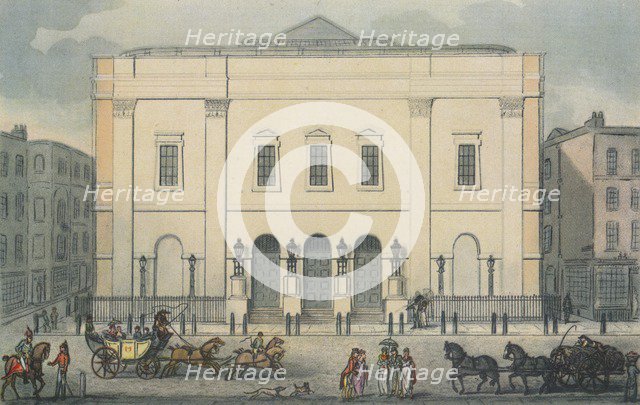 Front view of the Theatre Royal, Drury Lane, Westminster, London, 1812. Artist: Anon.
