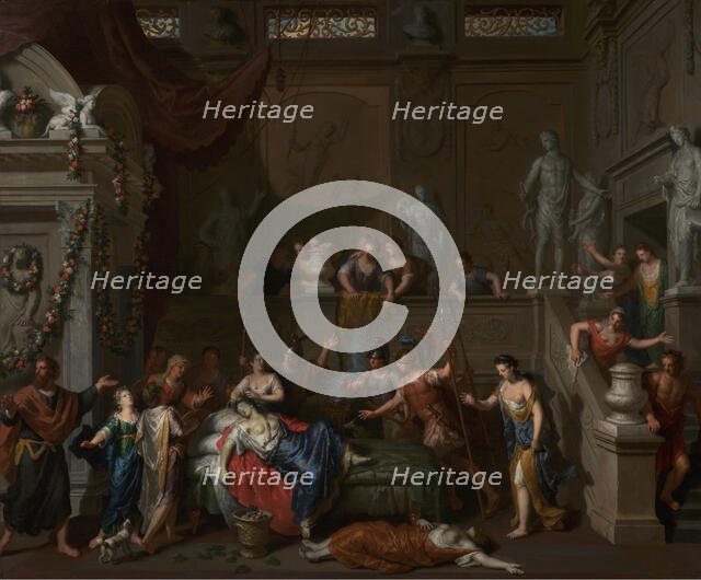 The Death of Cleopatra, about 1700-1710. Creator: Gerard Hoet.