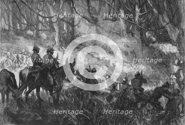 'A Skirmish in the Forest', c1880. Artist: Unknown.