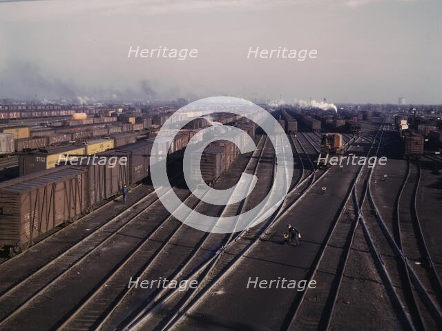 View of a classification yard at C & NW RR's Proviso yard, Chicago, Ill., 1942. Creator: Jack Delano.