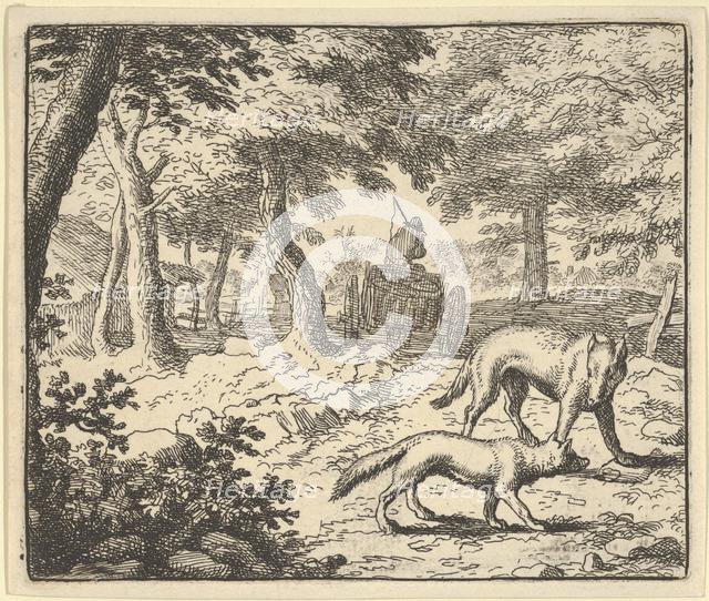 The Wolf Accuses Renard of Eating the Fish that He Stole, 1650-75. Creator: Allart van Everdingen.