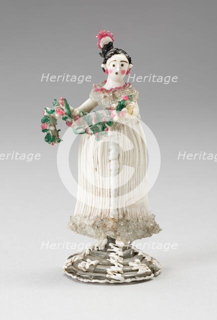 Girl Holding a Garland, France, 18th century. Creator: Verres de Nevers.