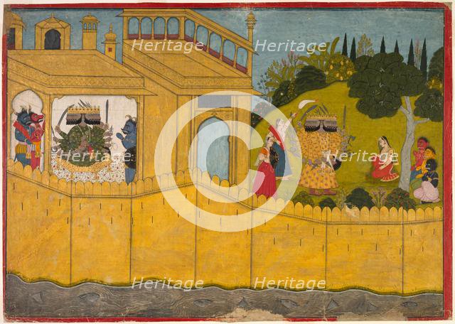 Sita in the Garden of Lanka, From the Ramayana epic of Valmiki, c. 1725. Creator: Unknown.