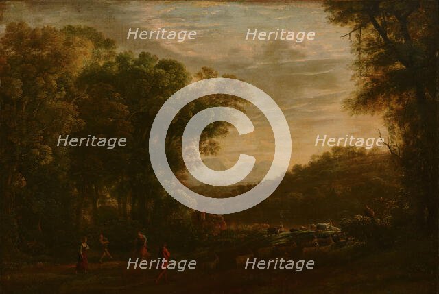 Wooded Landscape with Shepherds, c1620-1655. Creator: Herman van Swanevelt.