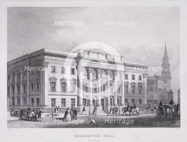 Goldsmiths' Hall, London, c1835. Artist: WE Albutt
