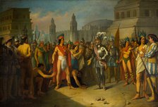 Seizing of Cuauhtémoc, last Emperor of Mexico, 1854. Creator: Esquivel y Rivas, Carlos María (1830-1867).