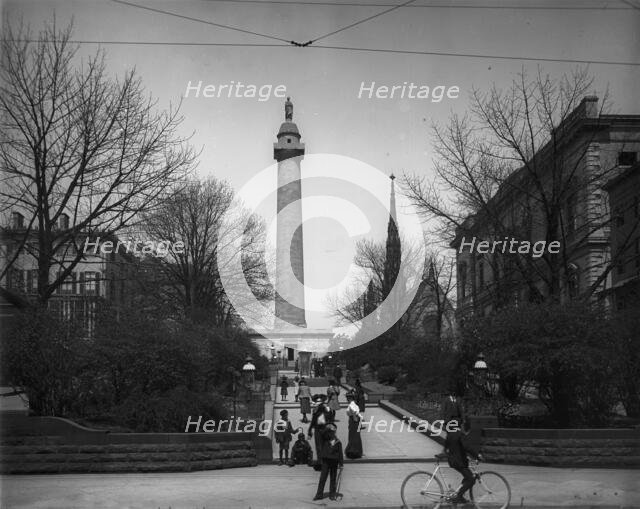 Washington Monument, Baltimore, c1902. Creator: William H. Jackson.